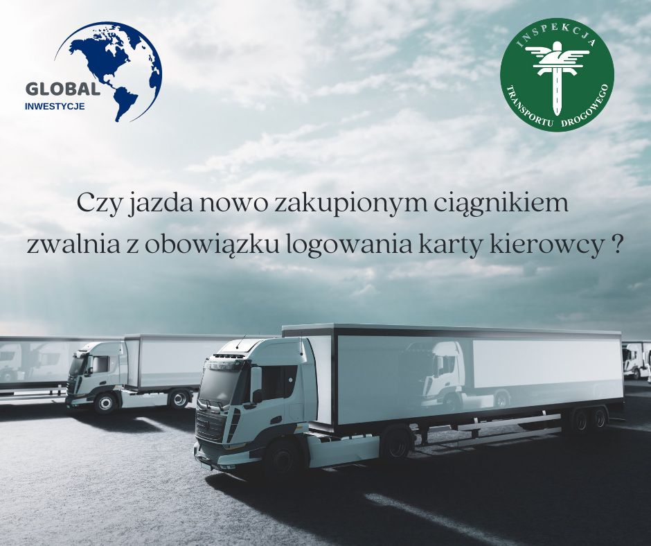 Czy jazda nowo zakupionym ciągnikiem zwalnia z obowiązku logowania karty kierowcy