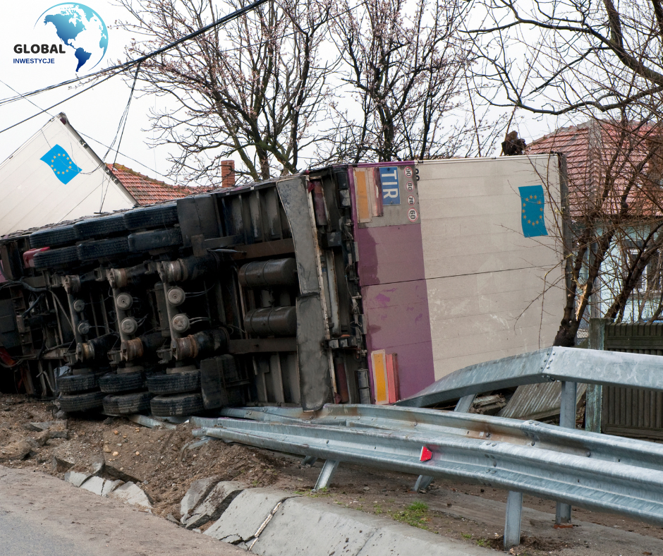 Wypadek z udziałem ciężarówki.